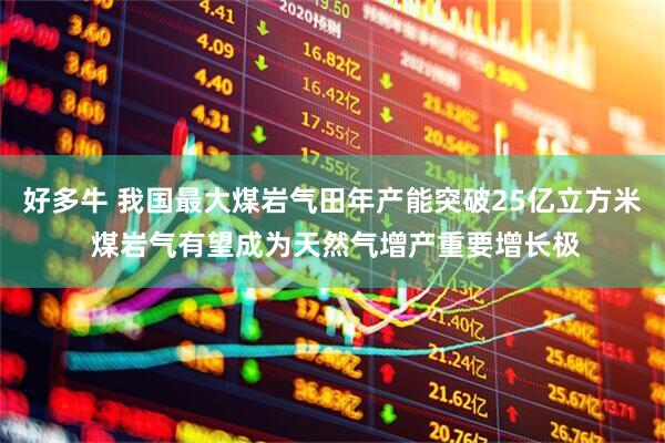 好多牛 我国最大煤岩气田年产能突破25亿立方米 煤岩气有望成为天然气增产重要增长极