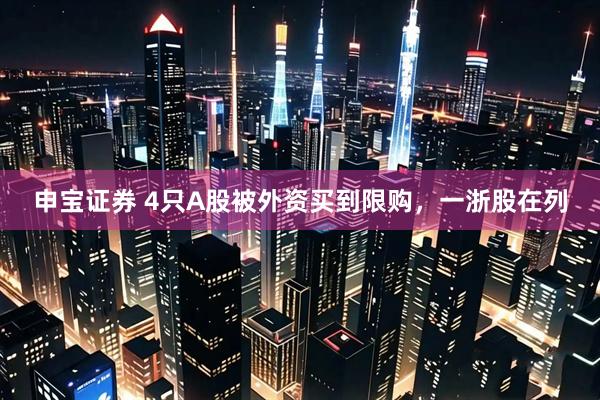 申宝证券 4只A股被外资买到限购，一浙股在列