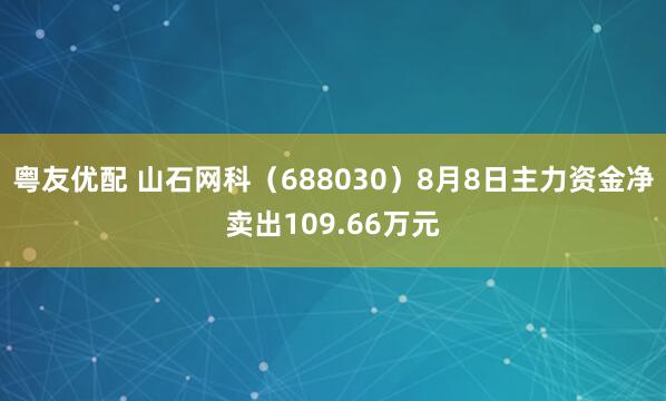 粤友优配 山石网科（688030）8月8日主力资金净卖出109.66万元