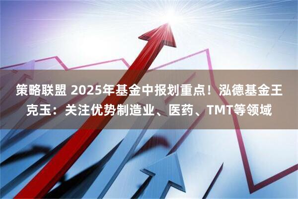 策略联盟 2025年基金中报划重点！泓德基金王克玉：关注优势制造业、医药、TMT等领域
